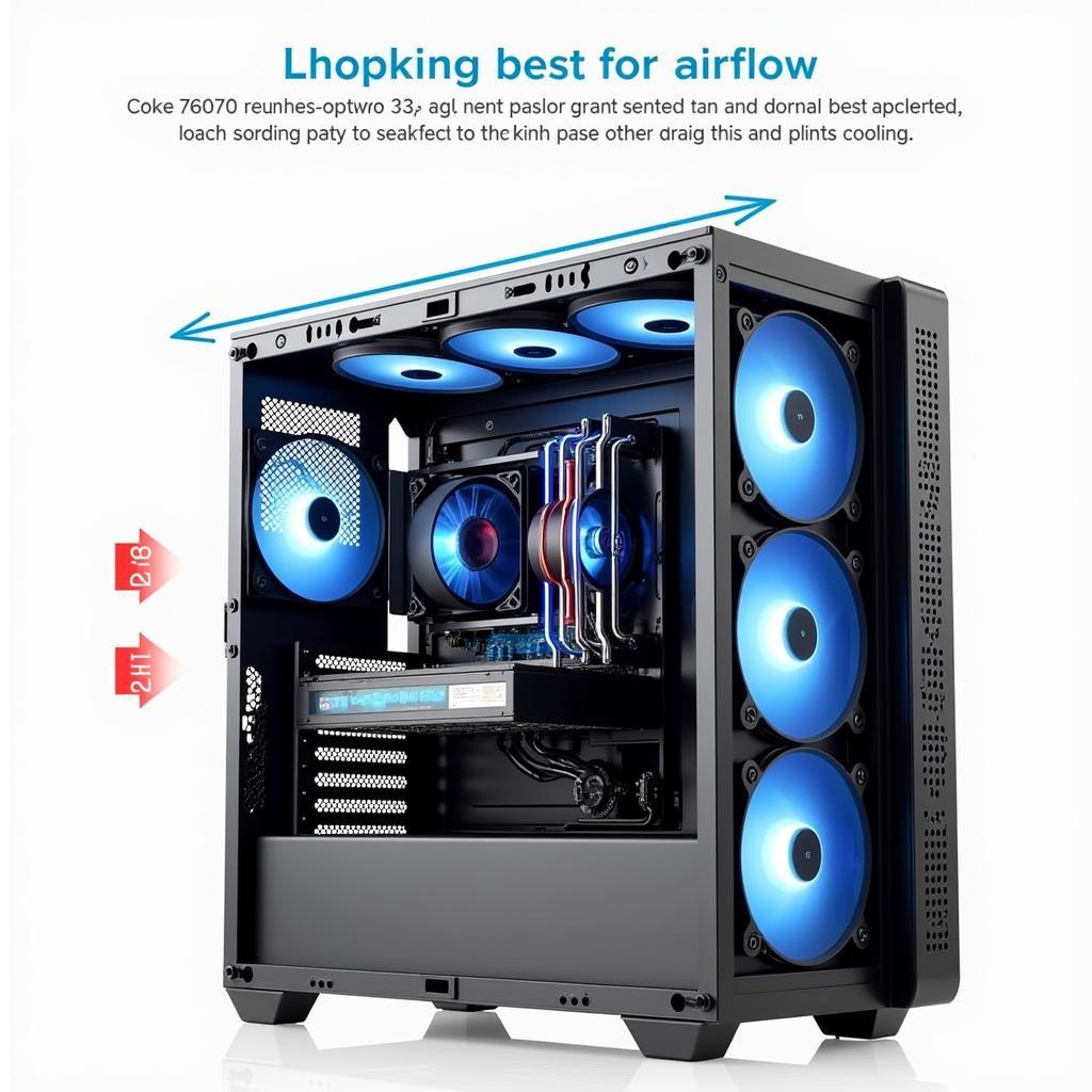 Diagram illustrating airflow inside a PC case