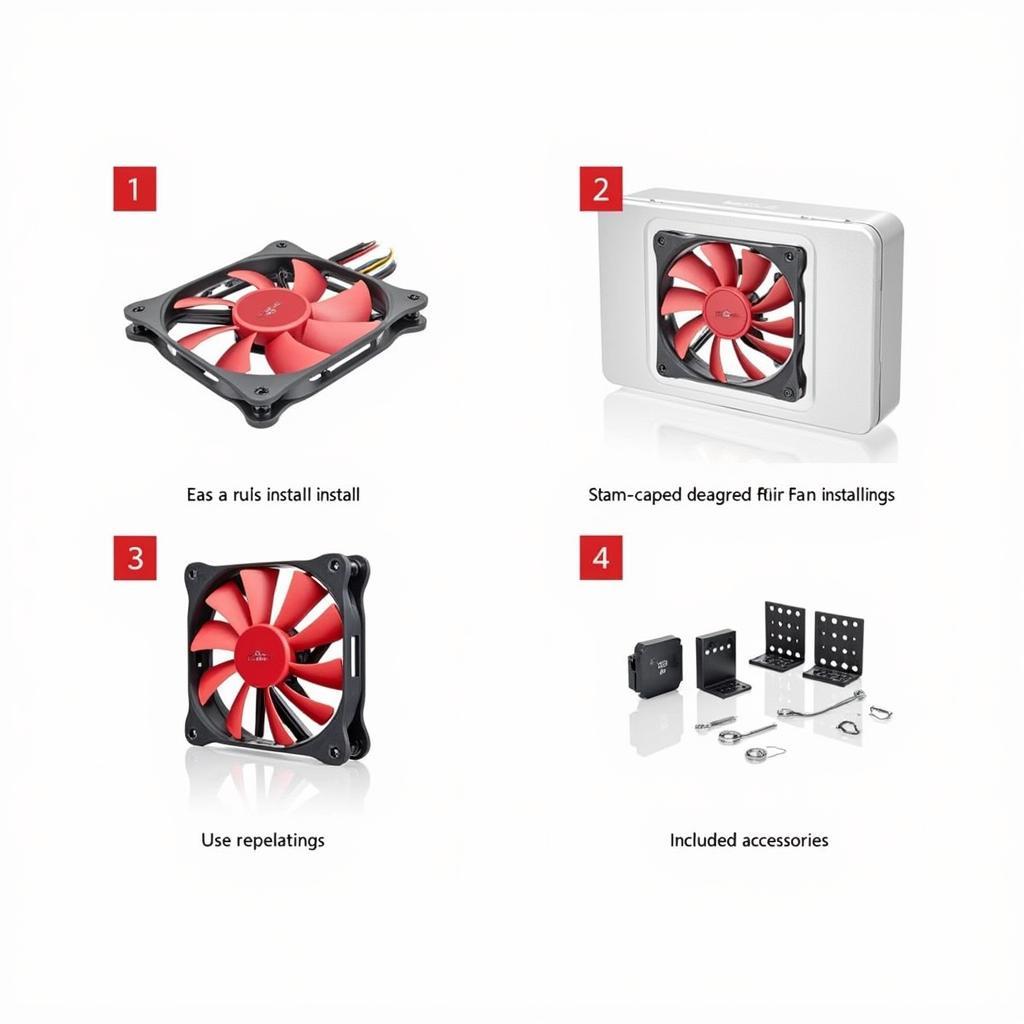 Fan Case Sama 120mm LED Red Installation