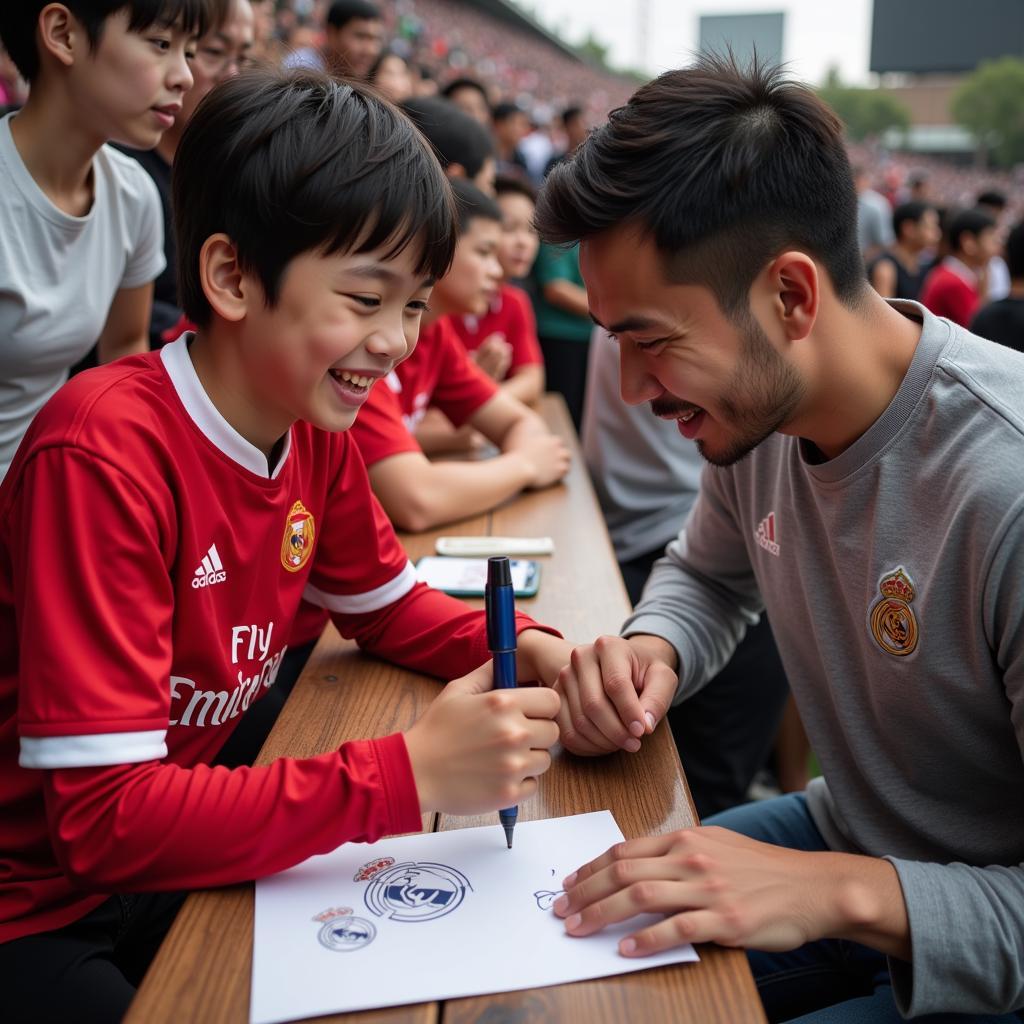 Fan Changlong meeting Sergio Ramos in Madrid