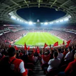 Fans chanting in Incheon Football Stadium