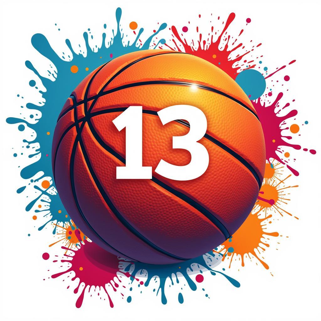 Basketball Fan Clipart Featuring Number 13