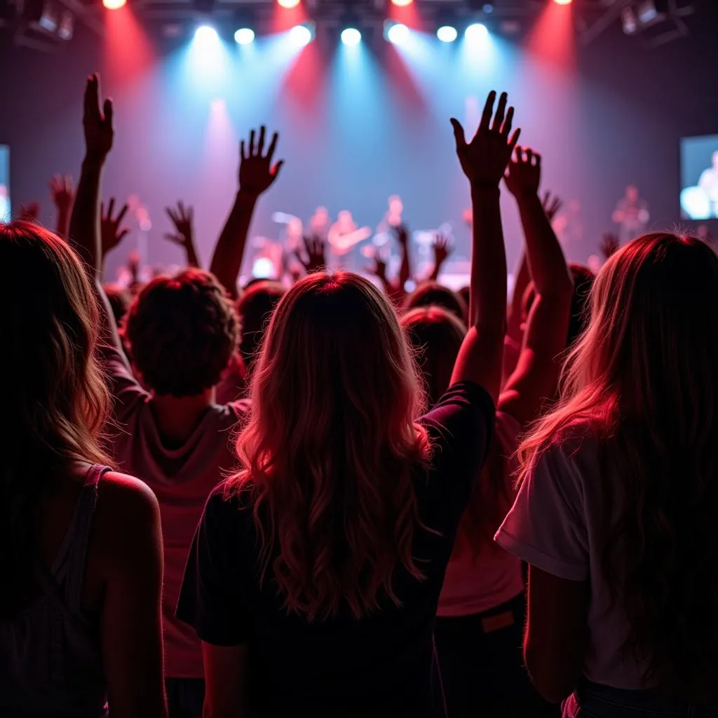 Fans attending a concert together