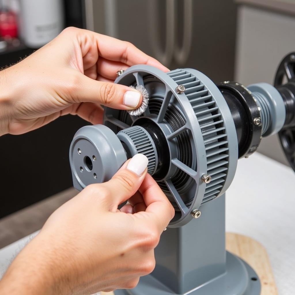 Cleaning a disassembled fan