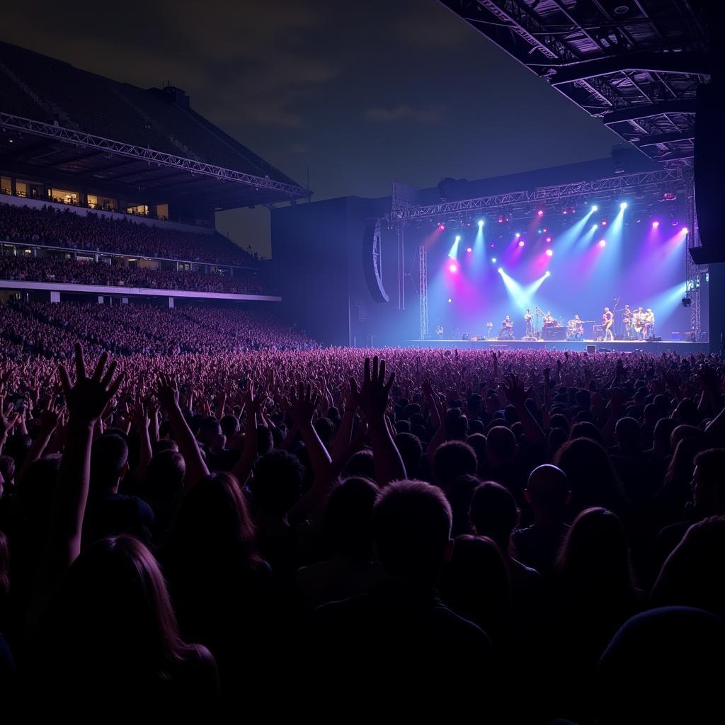 Fans singing along at a concert