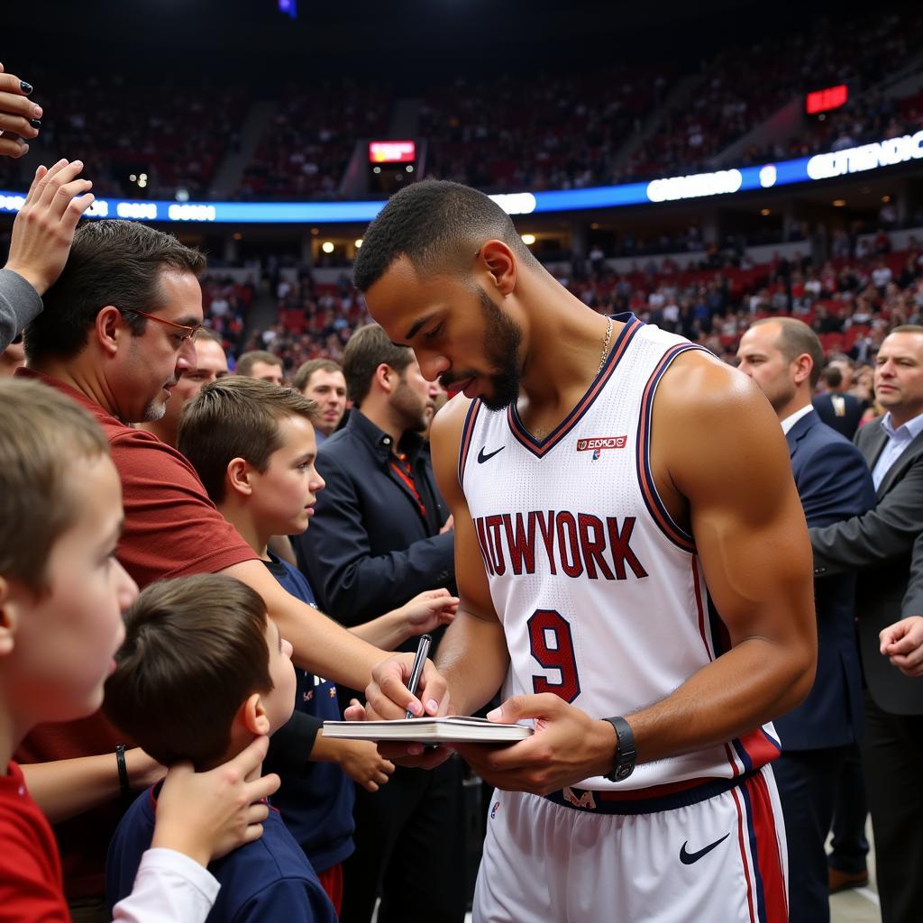 Fan Favorite Basketball Player Signing Autographs