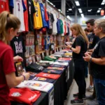 Fans browsing merchandise at Fan Fest