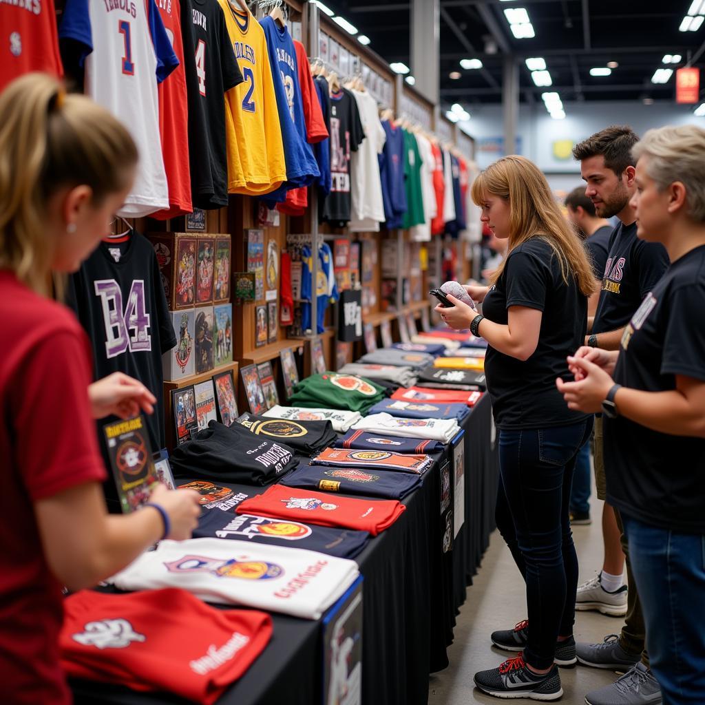 Fans browsing merchandise at Fan Fest