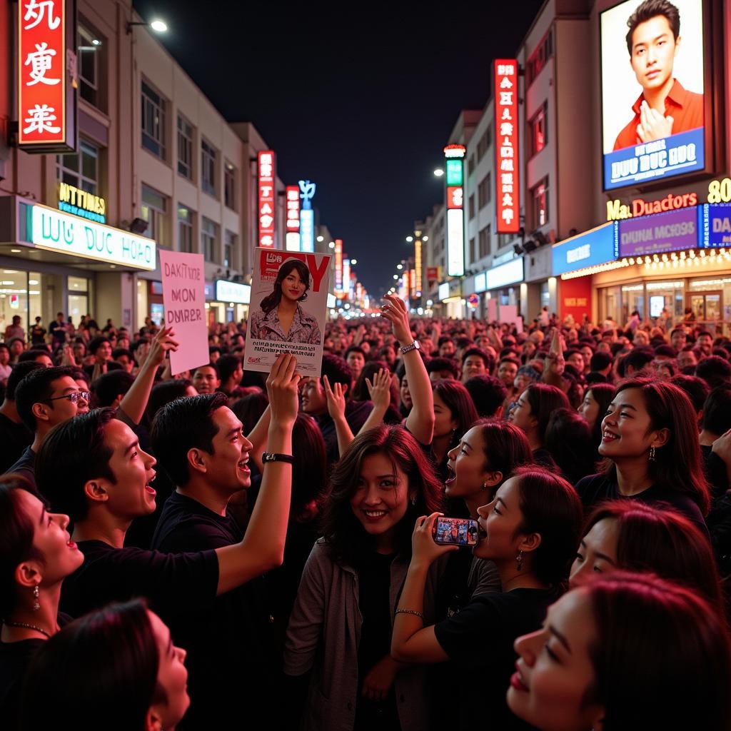 Fans gather for a Luu Duc Hoa movie premiere