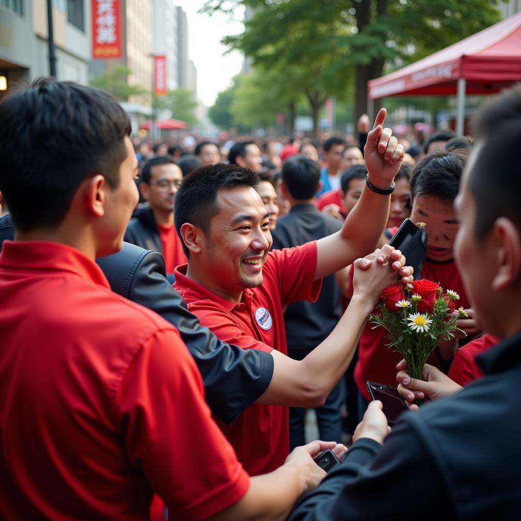 Fan Hung-hsuan connecting with his supporters