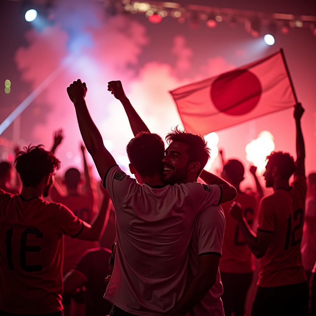 Fans celebrating a victory