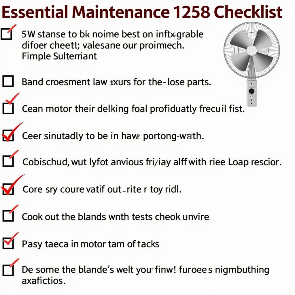 Fan Maintenance Checklist