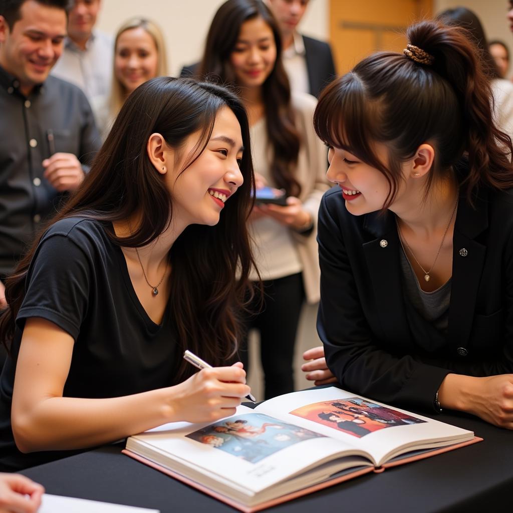 Fan meeting idol at a fansign event