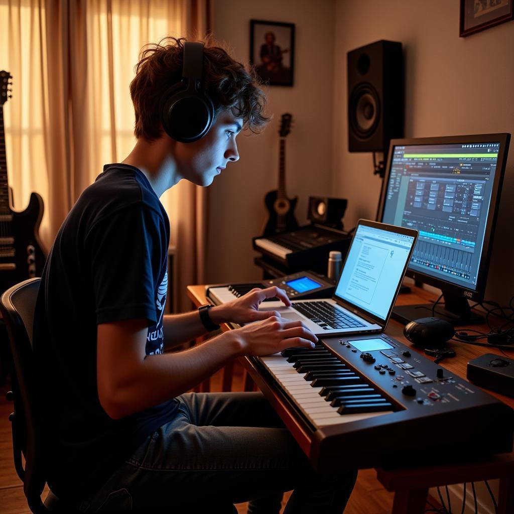 Musician in Home Studio