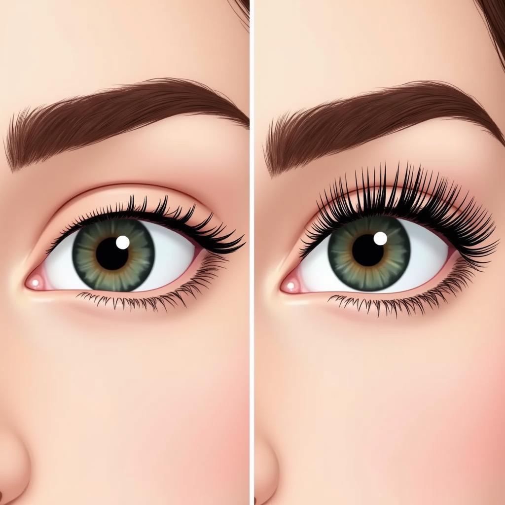 Fan Out Mascara Before & After