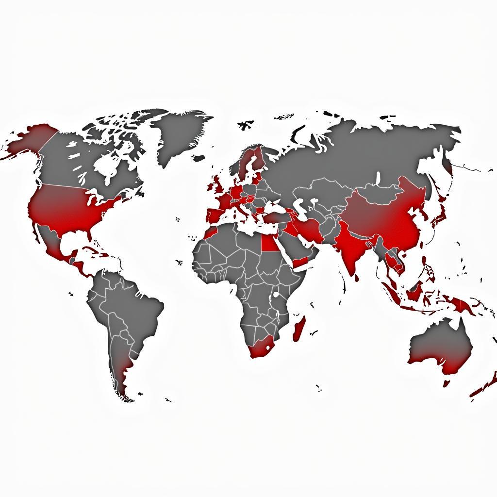 Global map highlighting fan bases