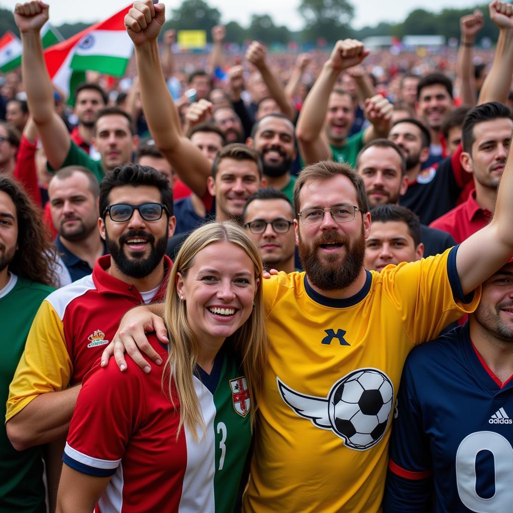 Fans holding team scarf