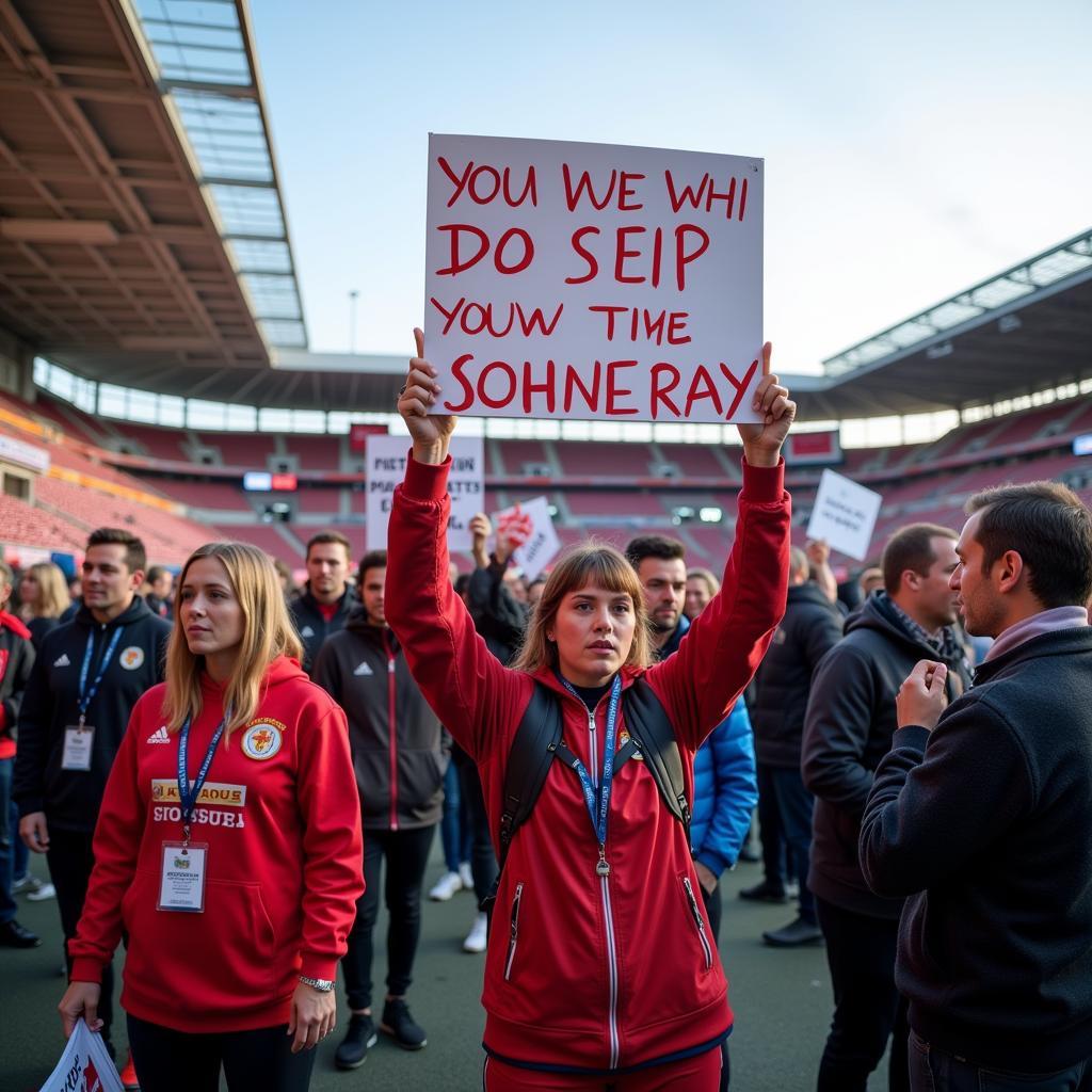 Fans Protesting Against a Controversial Decision