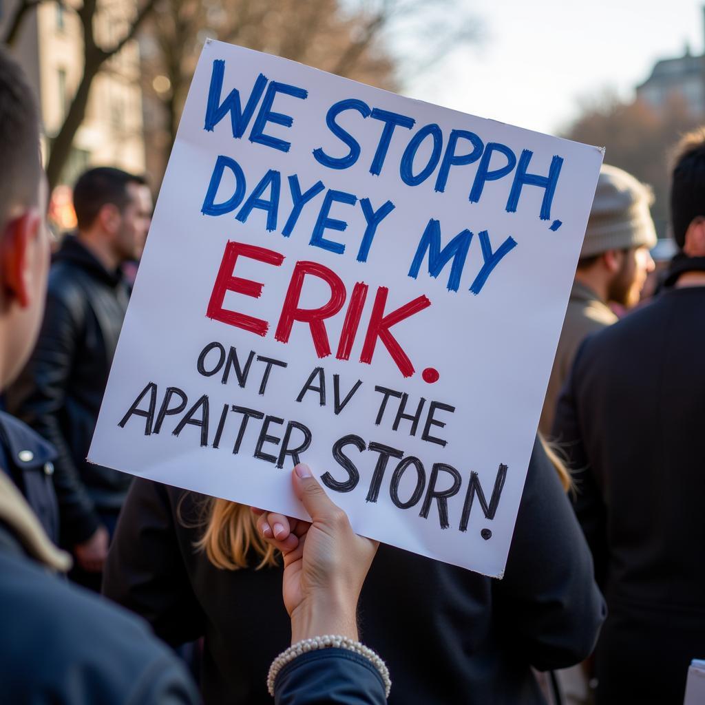 Fan protest against Erik