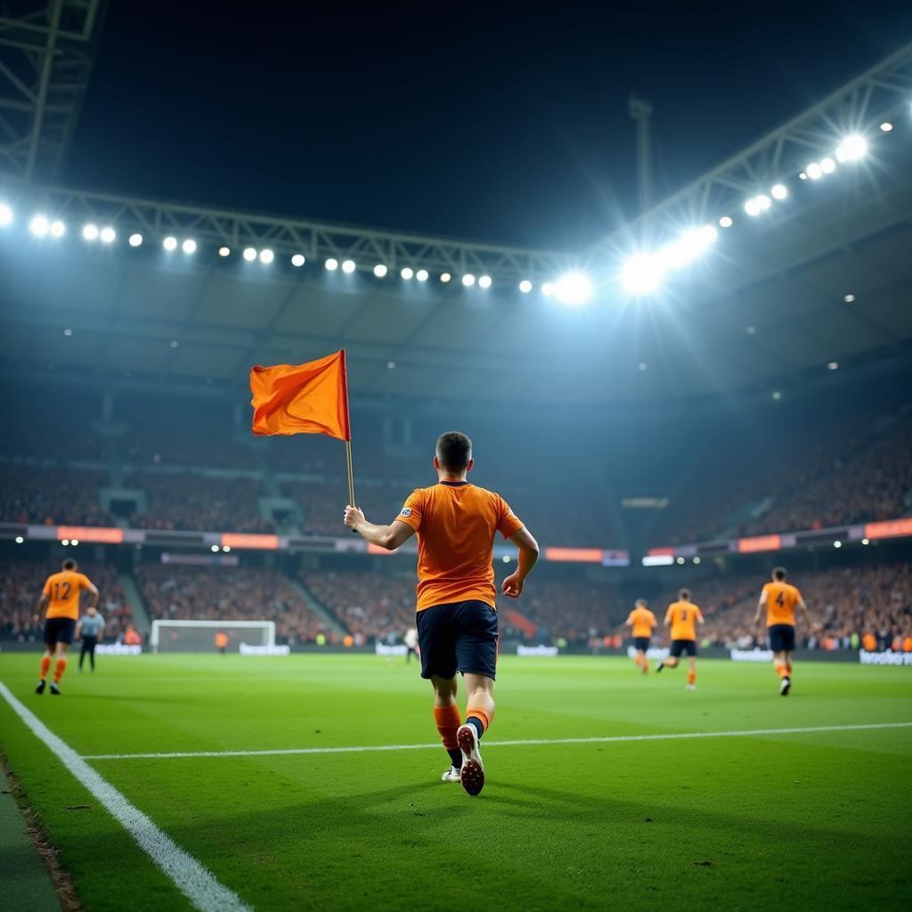 Football Fan Runs onto Pitch