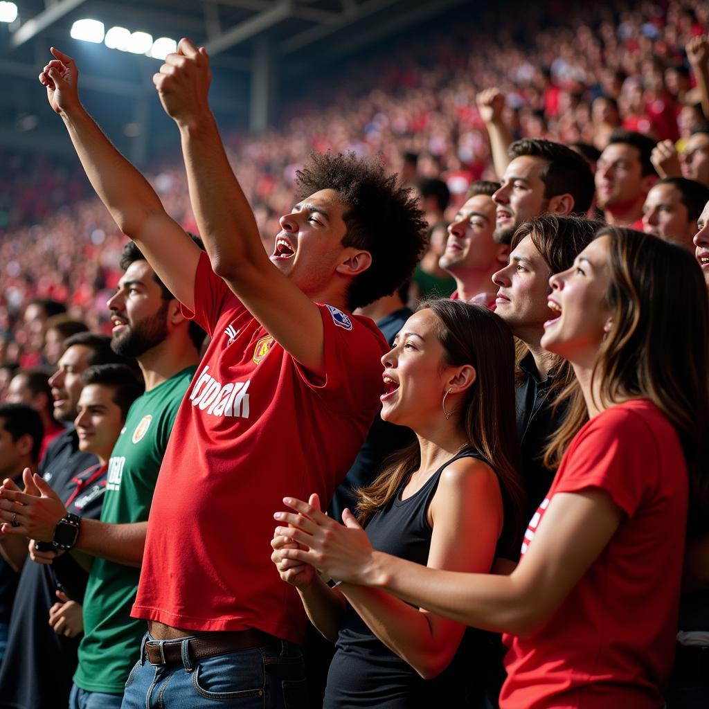 Fans displaying intense emotion