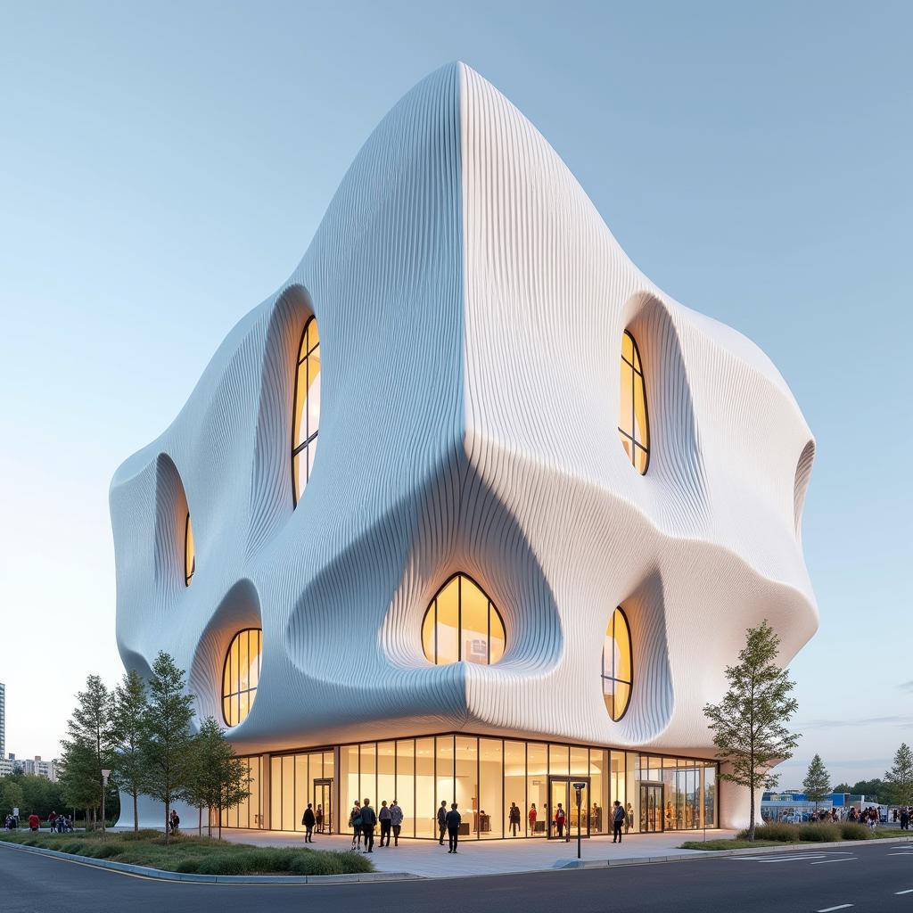 Fan-shaped Building Facade in Modern Architecture