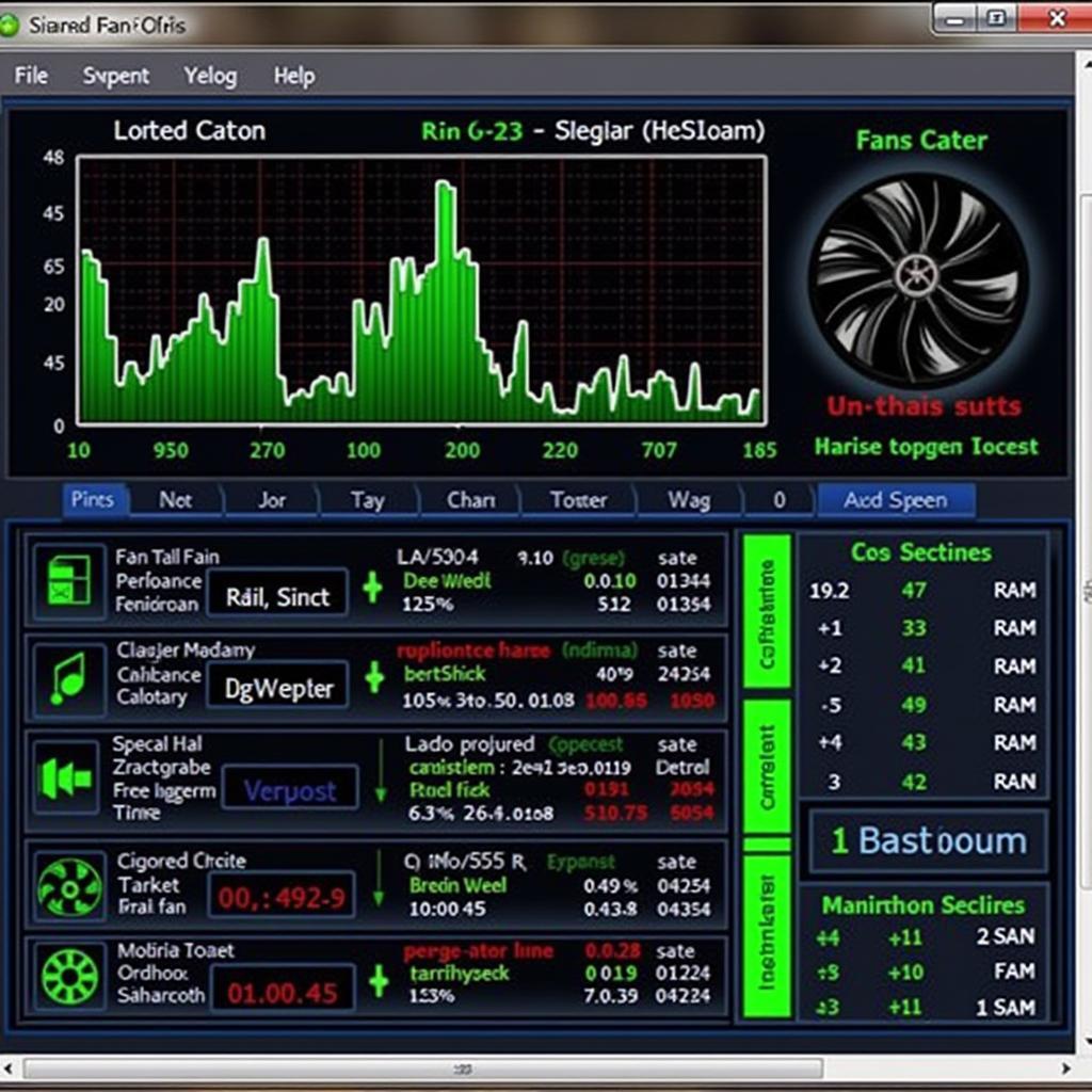 Fan speed displayed in monitoring software