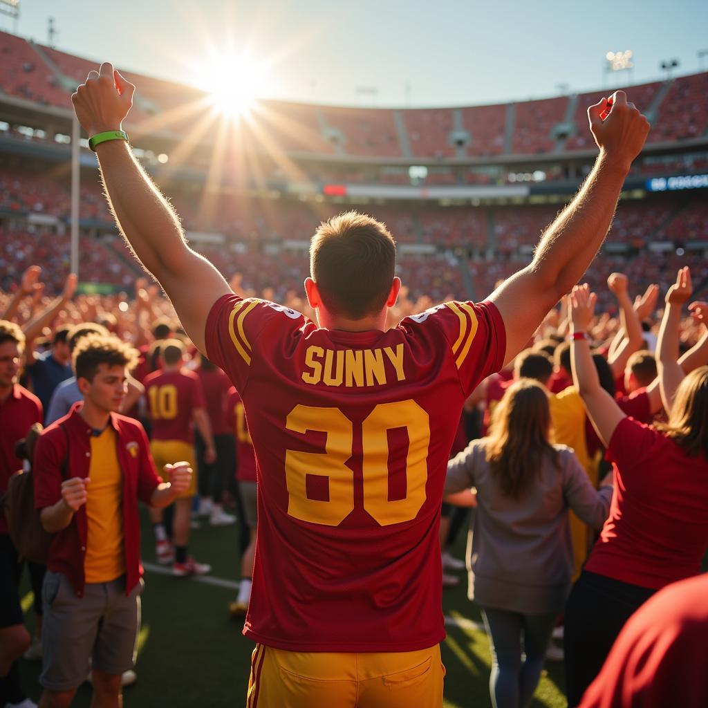 Fan Sunny Celebrating a Football Victory