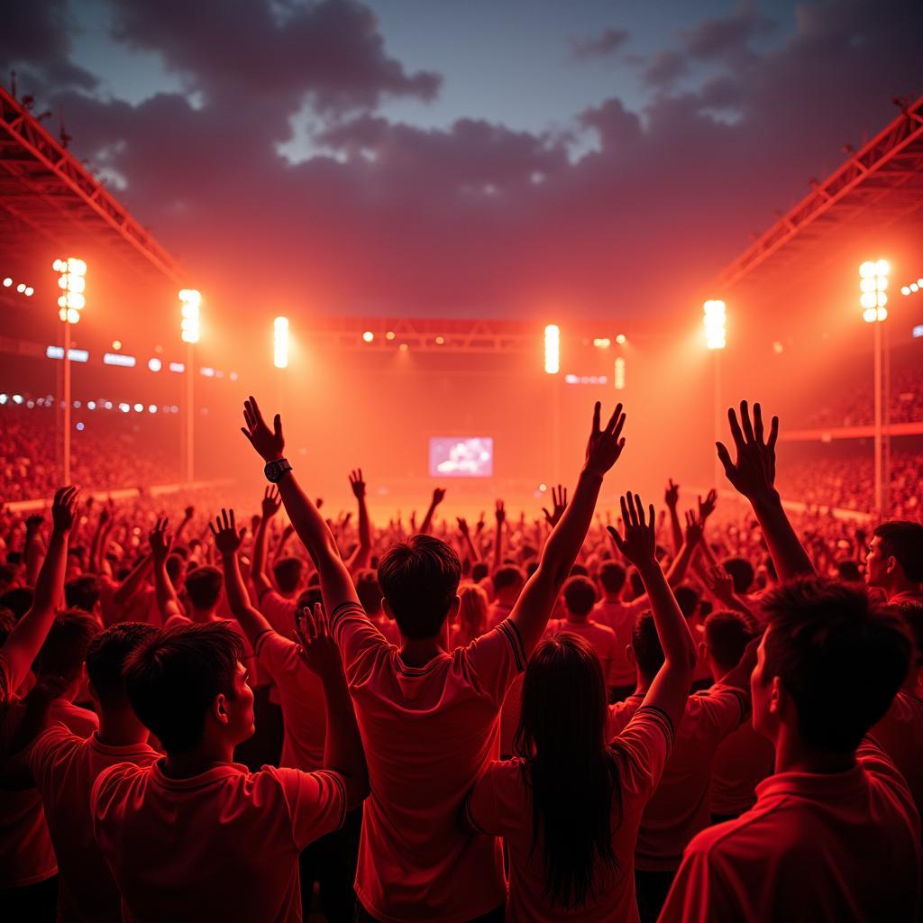 Vietnamese Football Fans Celebrating