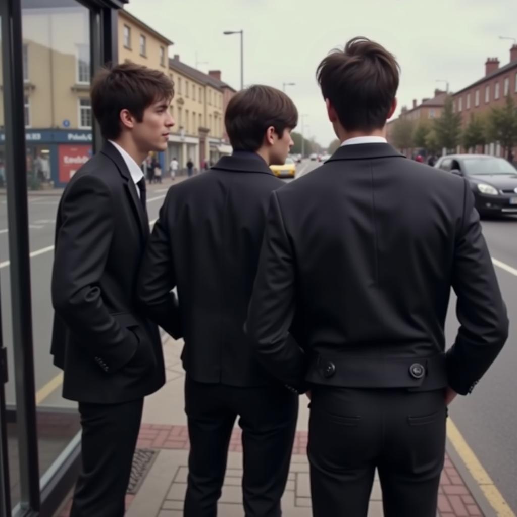 Fan spots Top Big Bang members at a bus stop