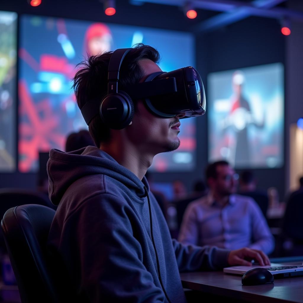 Fan experiencing a game in virtual reality