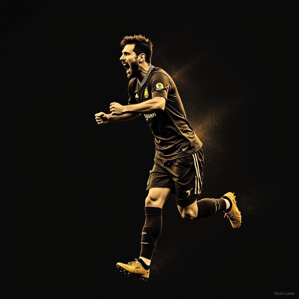 Lionel Messi Celebration in Gold