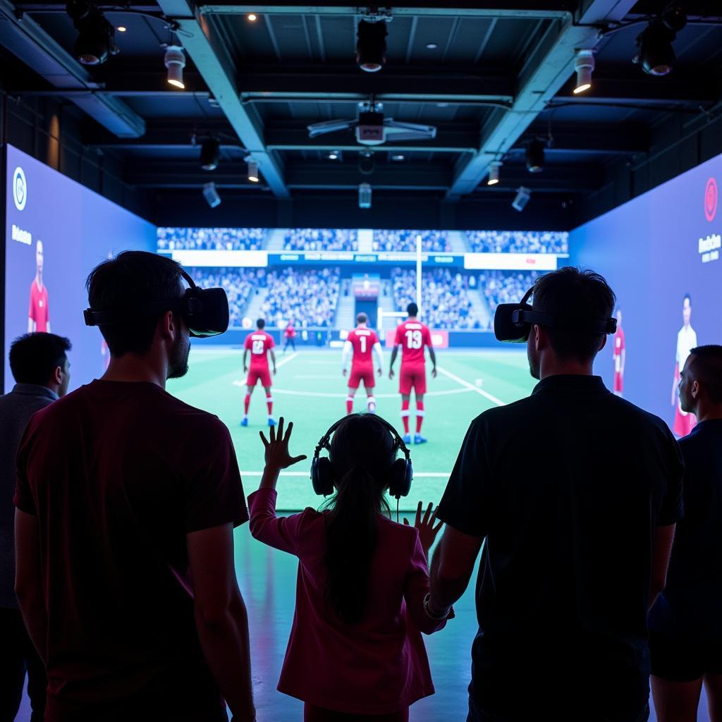 Fans engaging in virtual reality with their favorite team