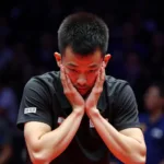 Fan Zhendong Maintaining Intense Focus During a Match