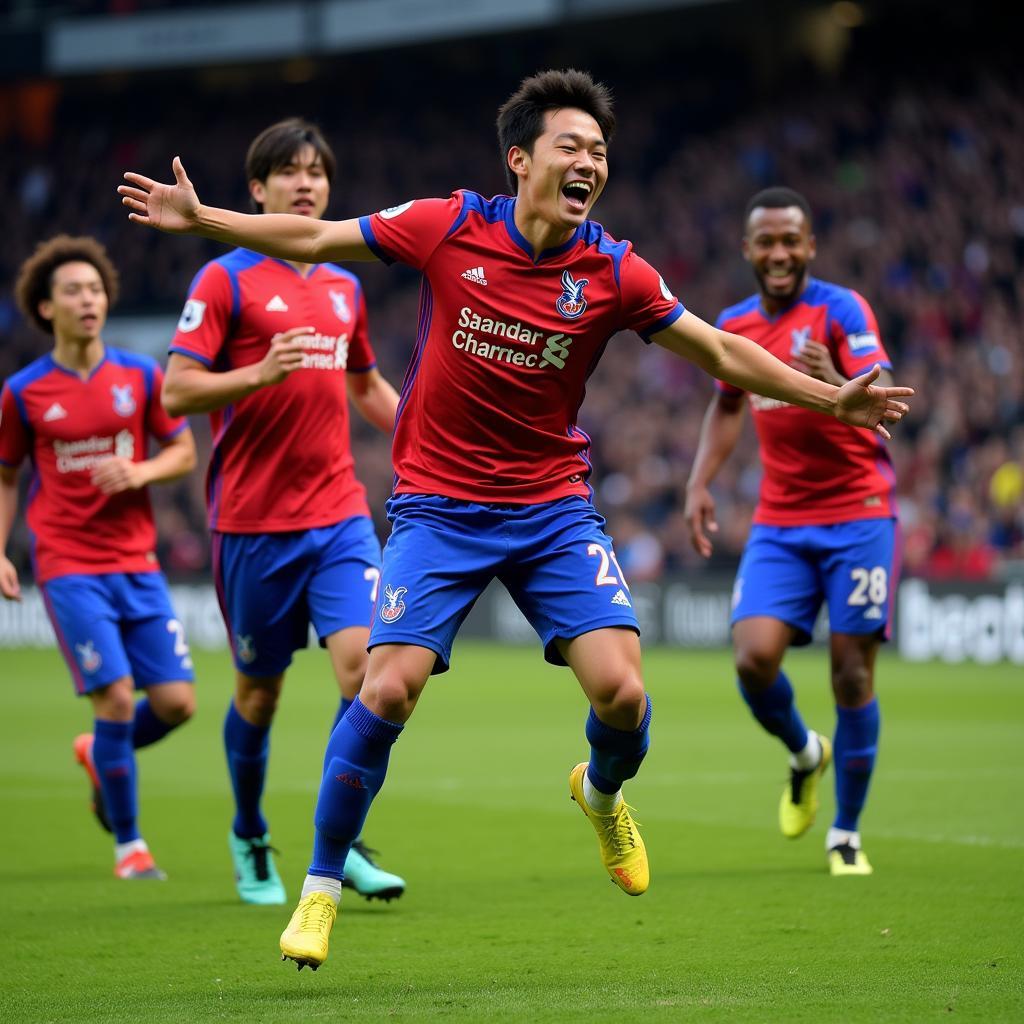 Fan Zhiyi Goal Celebration for Crystal Palace