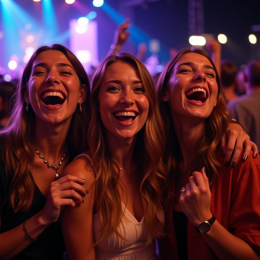 Fans celebrating together at a Sunsilk concert