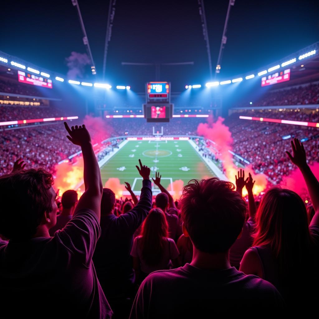 Fans Celebrating a Touchdown with LED Fans