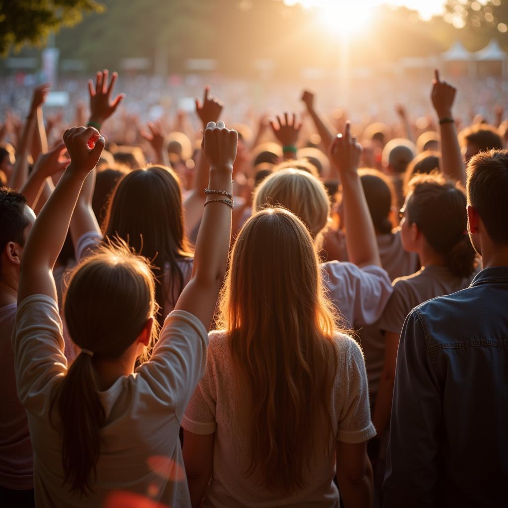 Fans participating in a charity fundraising event