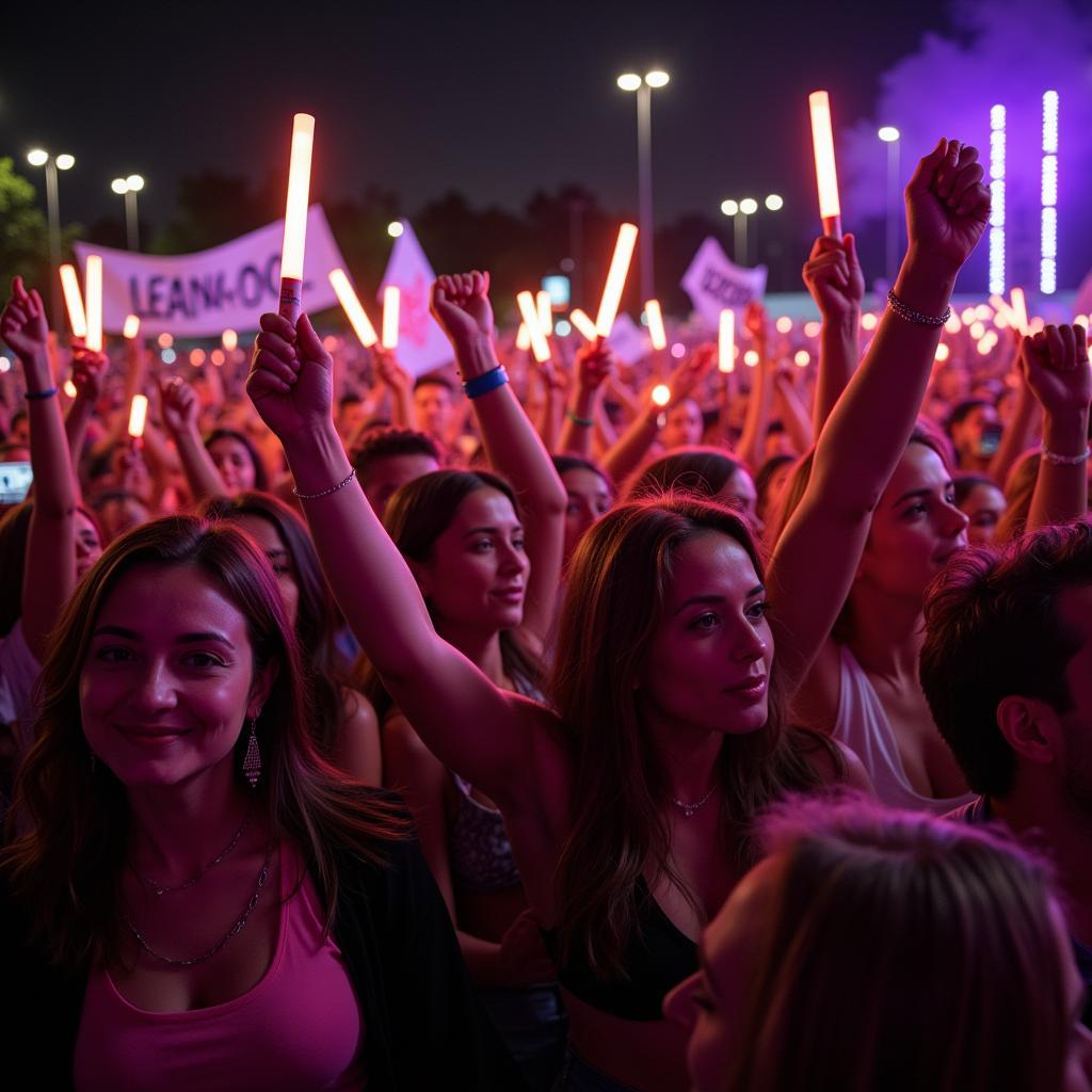 Fans Cheering at a Concert