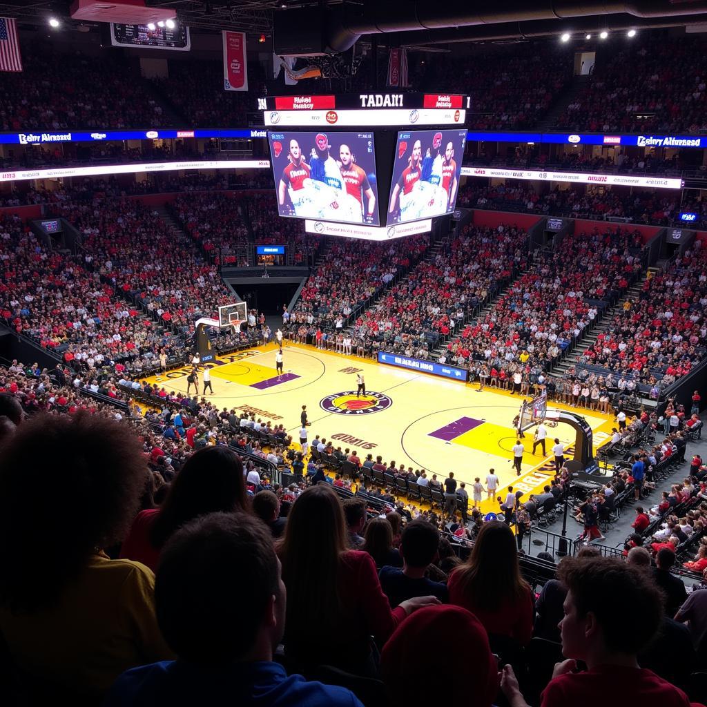 Fans Cheering at an NBA Game