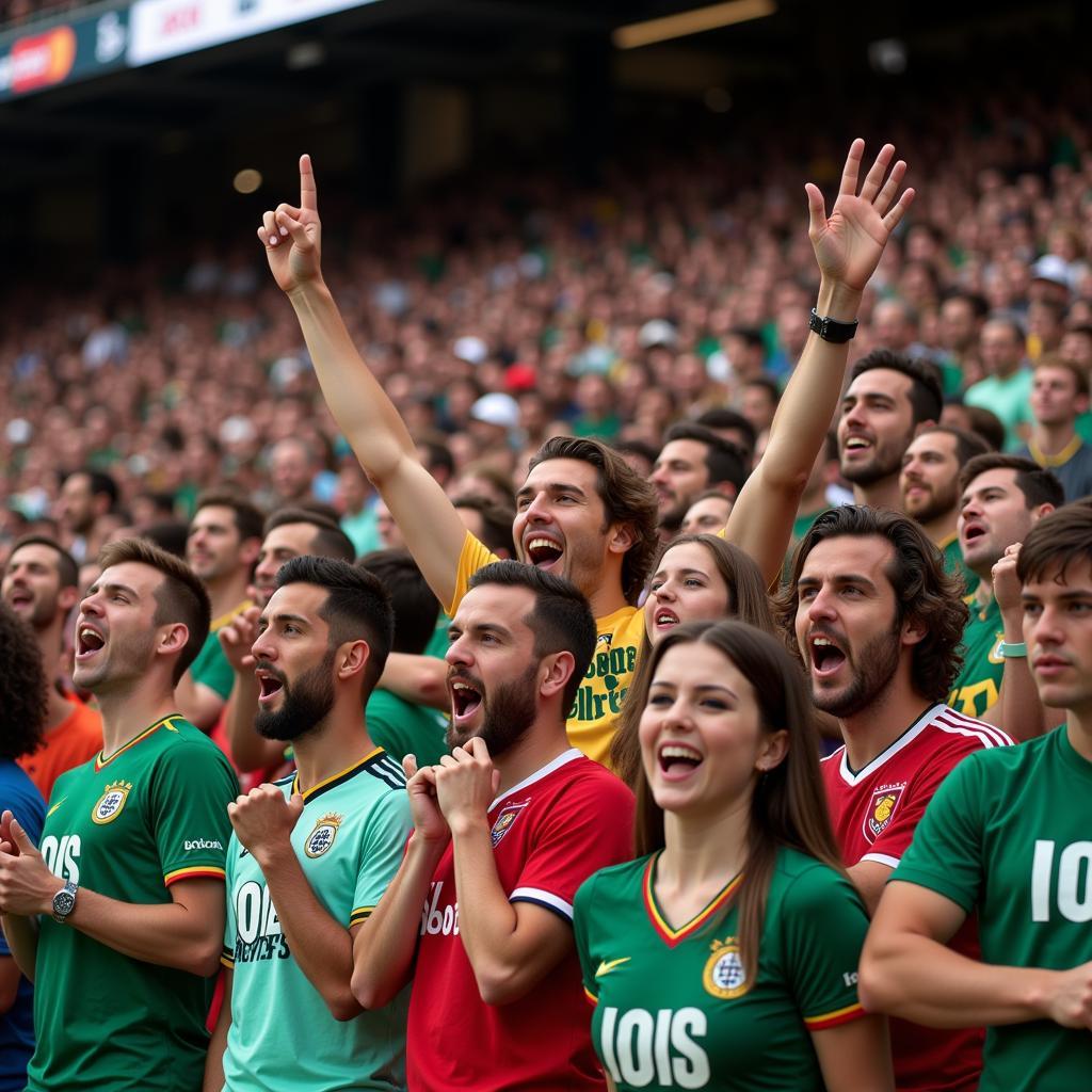 Fans Gathering for a Sports Event