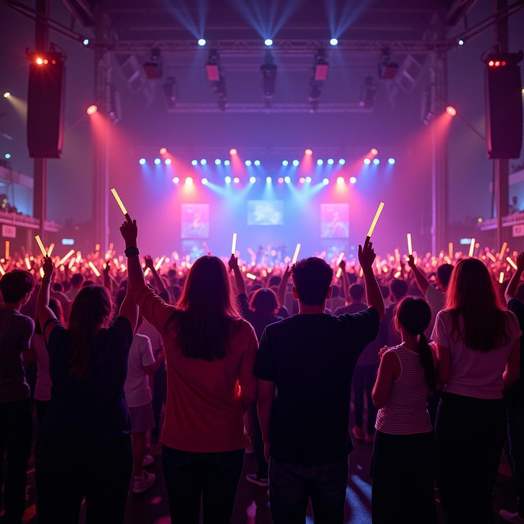 Fans of different ages enjoying a K-Pop concert together