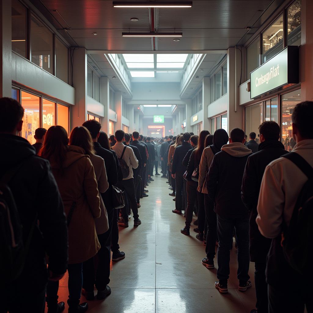 Fans queuing for a fansign event