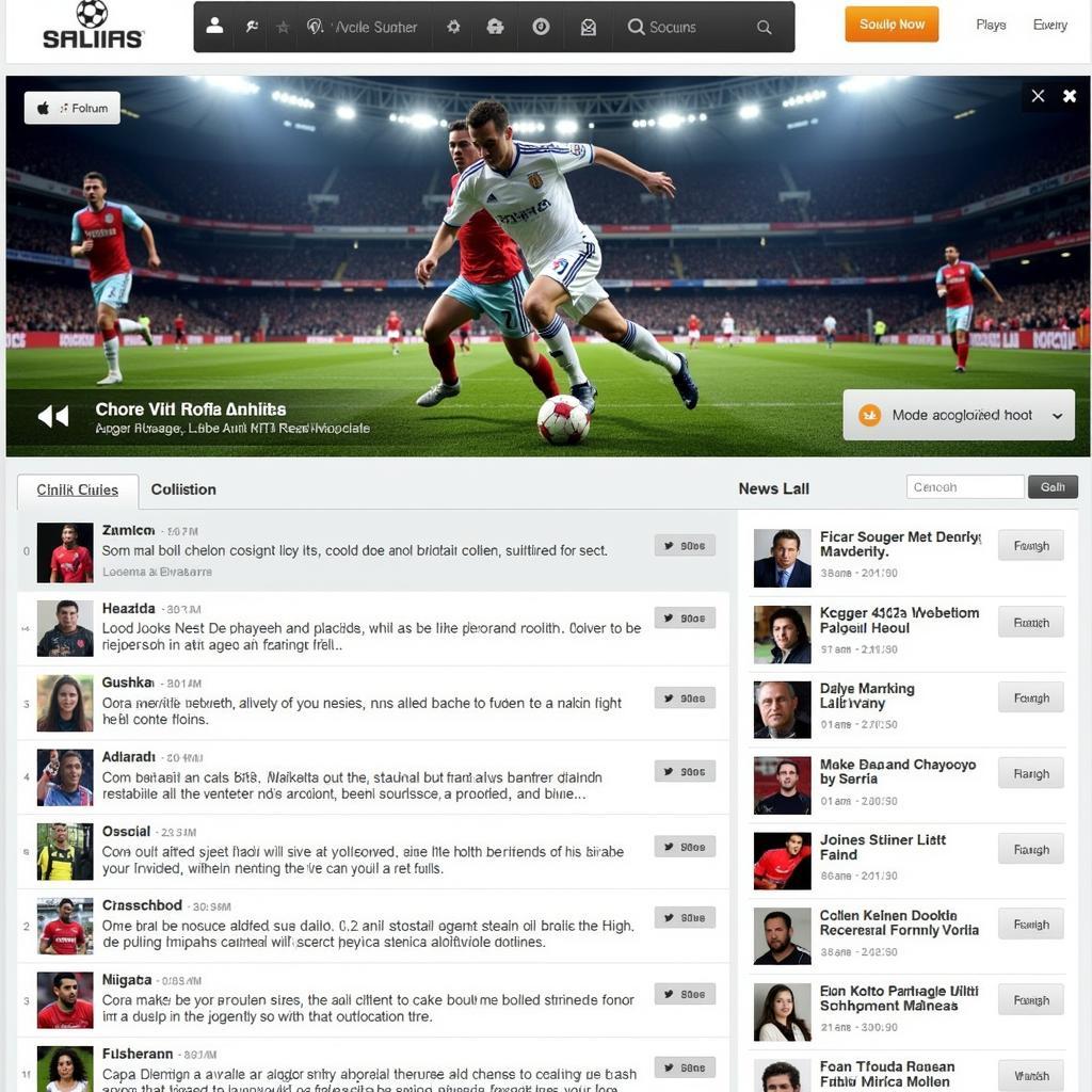 Online forum for soccer fans