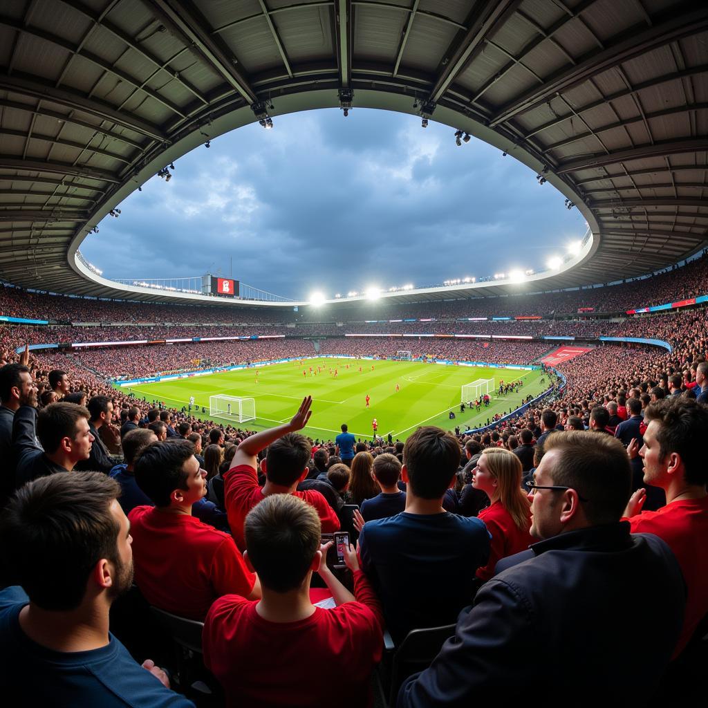 Football fans from different backgrounds coming together to celebrate the sport.