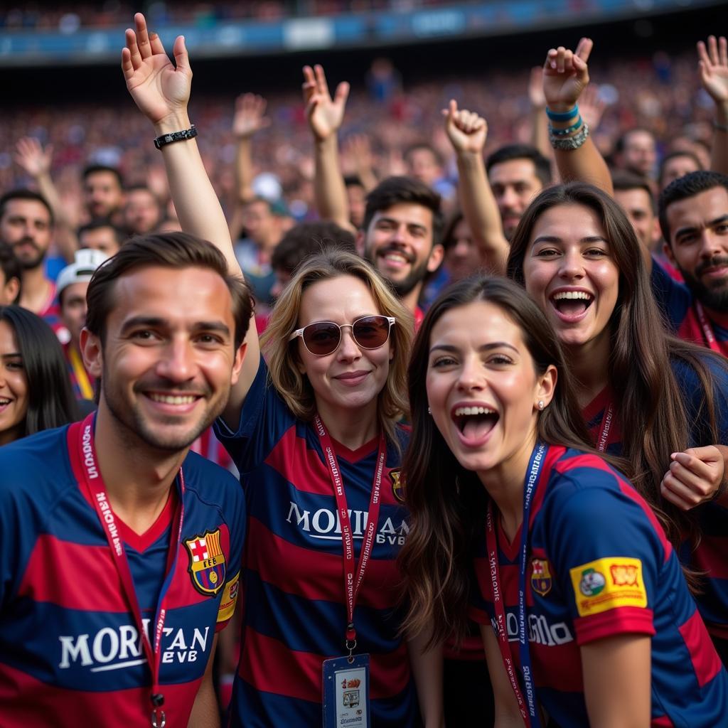 FC Barcelona fans from diverse backgrounds united in celebration