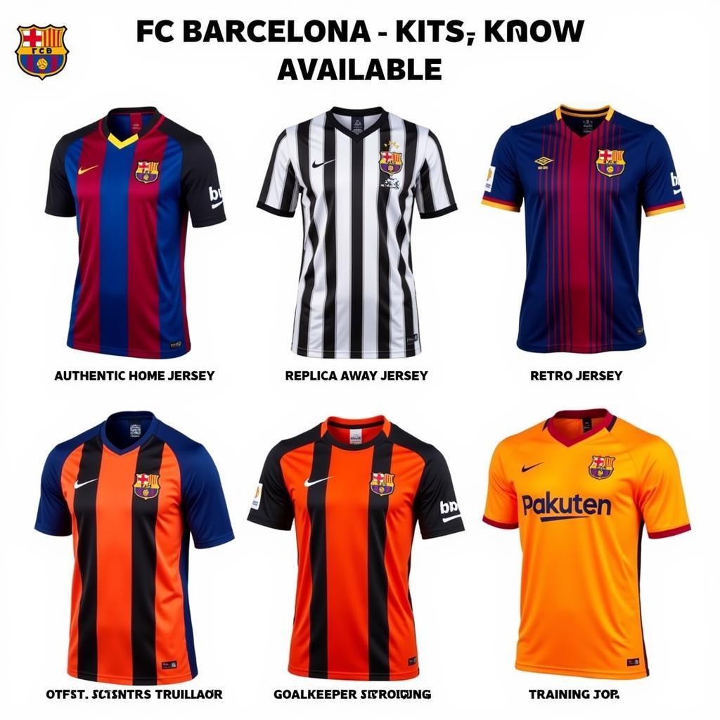 Variety of FC Barcelona Kits