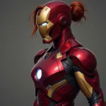 Female Tony Stark in Iron Man Suit