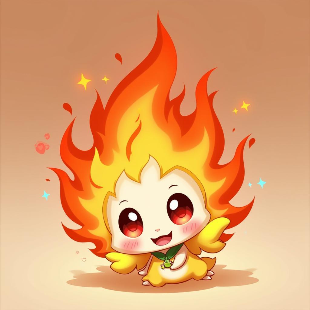 Chibi style Fire Peashooter fan art