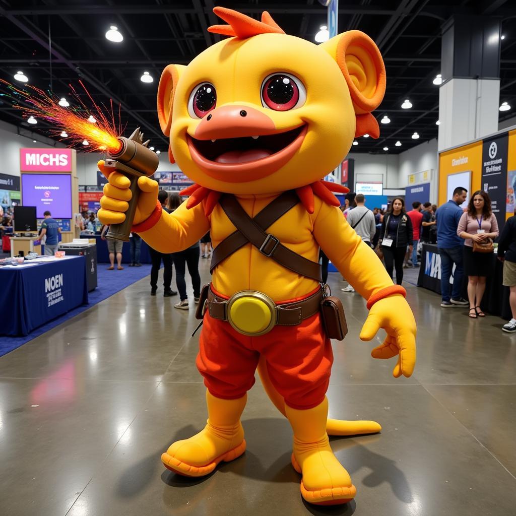 Cosplayer dressed as Fire Peashooter