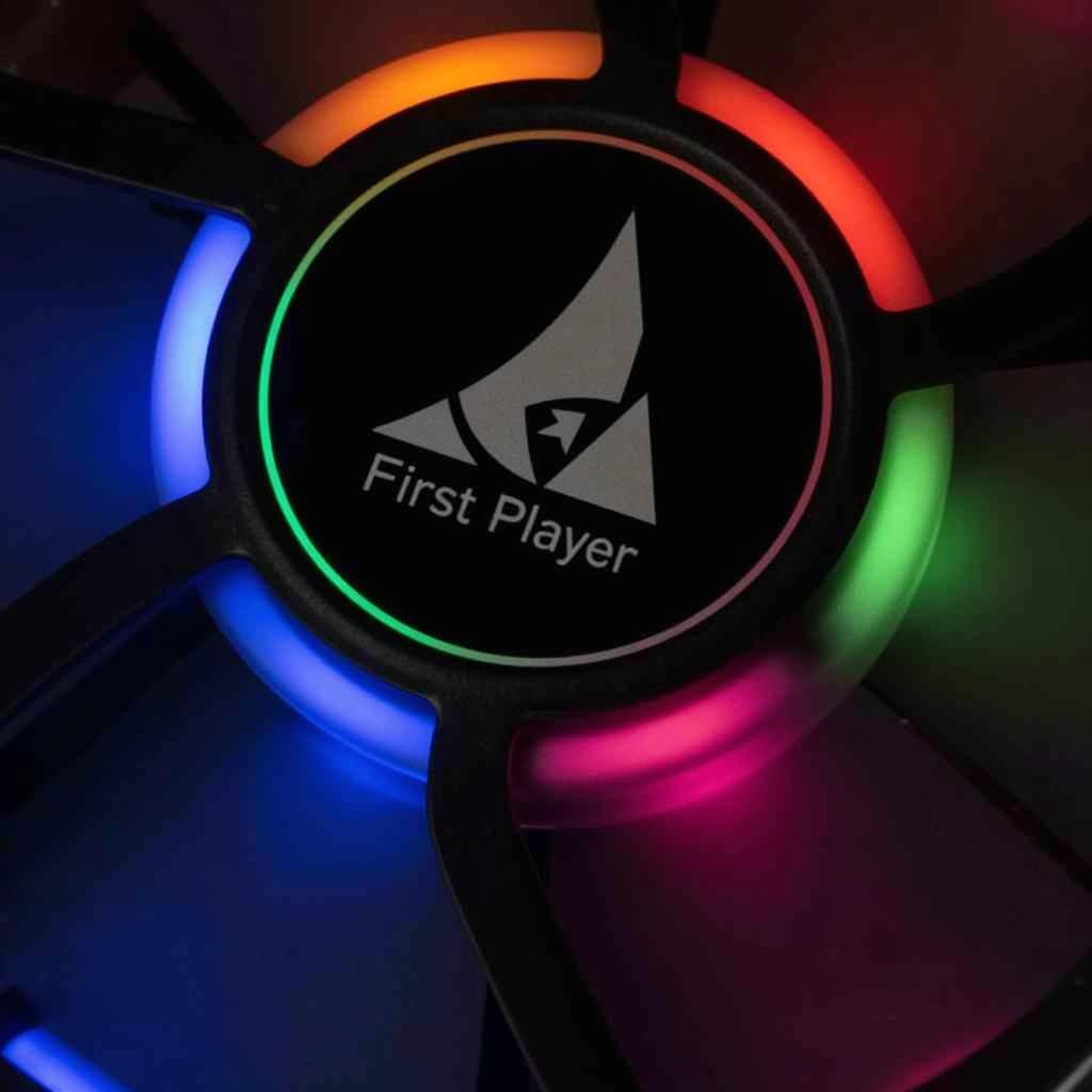 Close-up of FirstPlayer RGB Fan Fire Dancing G2